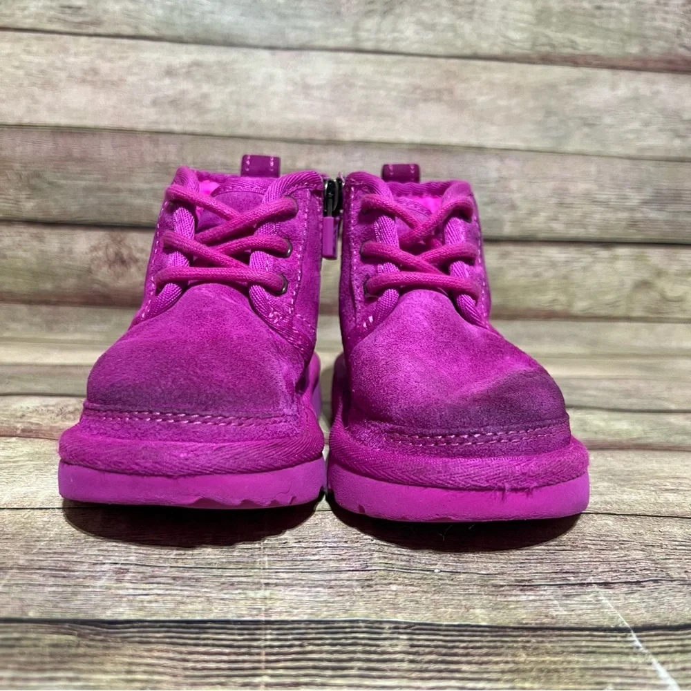Ugg Pink Suede Neumel Ankle Boots
